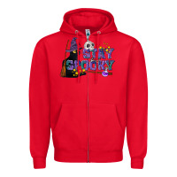 Red Stay Spooky With Black Cat Zipper Hoodie - LillyAllenDesigns