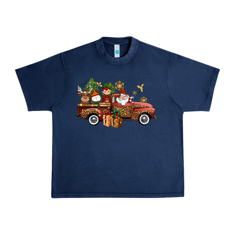 Christmas Truck Elf Santa Snowman Reindeer Urban Heavy Tee by NancyCooperArtShop | Teevron