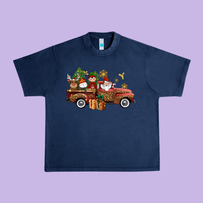 Christmas Truck Elf Santa Snowman Reindeer Urban Heavy Tee Designed By Nancycooperartshop