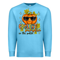 Ocean Blue Coolest Pumpkin In The Patch Premium Sweatshirt - texasbilliewilder