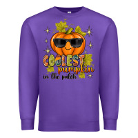 Purple Coolest Pumpkin In The Patch Premium Sweatshirt - texasbilliewilder