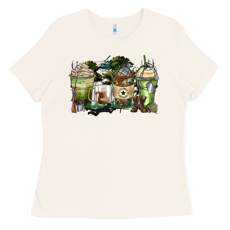 Veteran Coffee Cups Ladies Tee by Zillion Design Studio | Teevron