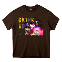 Chocolate Brown drink up witches Heavy Core Tee - CowhideDigitalArt