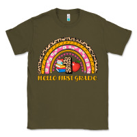 Army Green back to school rainbow hello first grade Classic Tee - AdoDesignShop