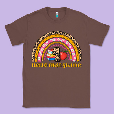 Back To School Rainbow Hello First Grade Classic Tee Designed By Adodesignshop
