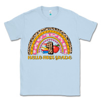 Dusty Blue back to school rainbow hello first grade Classic Tee - AdoDesignShop