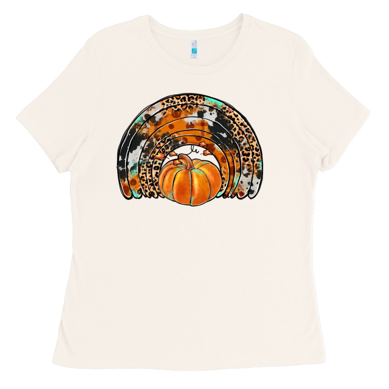 Western Pumpkin Fall Rainbow Ladies Tee by JahusDesignShop | Teevron