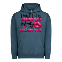 Pigment Midnight Navy I wish i was kissing you instead of missing you Urban Hoodie - FaDigitalArtStudio