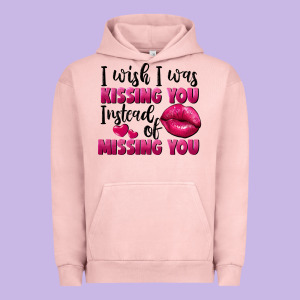 I Wish I Was Kissing You Instead Of Missing You Urban Hoodie Designed By Fadigitalartstudio
