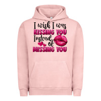 Pigment Salmon I wish i was kissing you instead of missing you Urban Hoodie - FaDigitalArtStudio
