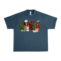 Midnight Navy Christmas Nurse Urban Heavy Tee - NancyCooperArtShop