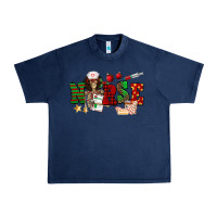 Navy Christmas Nurse Urban Heavy Tee - NancyCooperArtShop