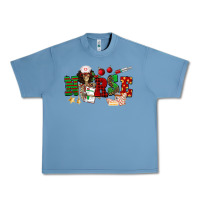 Pebble Blue Christmas Nurse Urban Heavy Tee - NancyCooperArtShop