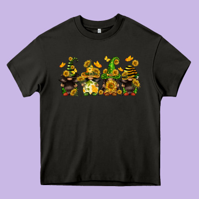 Sunflower Gnomies Heavy Core Tee Designed By Fadigitalartstudio
