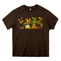 Chocolate Brown sunflower gnomies Heavy Core Tee - FaDigitalArtStudio