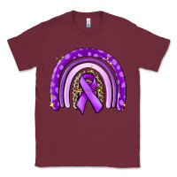 Burgundy awerenes ribbon  rainbow Classic Tee - MaliasSmallBusiness