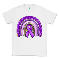White awerenes ribbon  rainbow Classic Tee - MaliasSmallBusiness