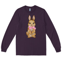Plum Easter rabbit Long Sleeve Tee - NancyCooperArtShop