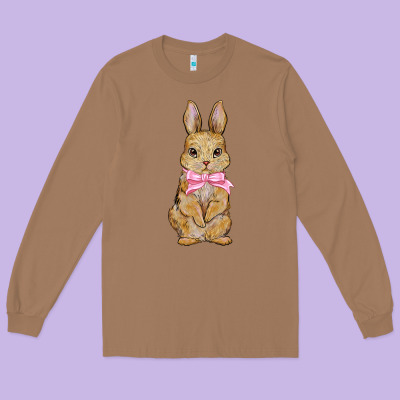 Easter Rabbit Long Sleeve Tee Designed By Nancycooperartshop