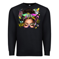 Black 90s messy bun Premium Sweatshirt - texasbilliewilder