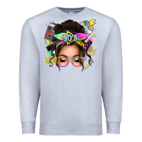 Heather Grey 90s messy bun Premium Sweatshirt - texasbilliewilder