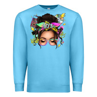 Ocean Blue 90s messy bun Premium Sweatshirt - texasbilliewilder