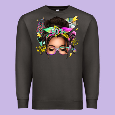 90s Messy Bun Premium Sweatshirt Designed By Texasbilliewilder