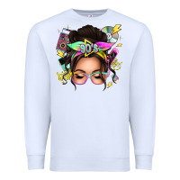 White 90s messy bun Premium Sweatshirt - texasbilliewilder