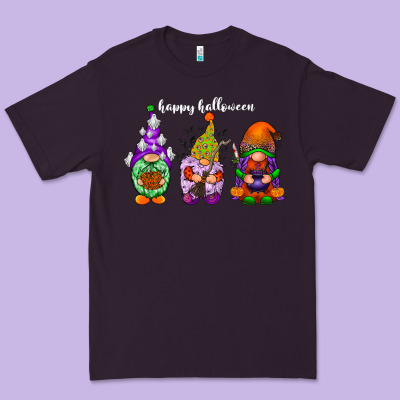 Happy Halloween Gnomes White Premium Tee Designed By Racoondesign
