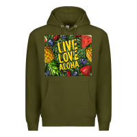 Army Green live love aloha Premium Hoodie - TumblerDesignByShophia