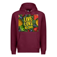 Burgundy live love aloha Premium Hoodie - TumblerDesignByShophia