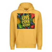 Mustard live love aloha Premium Hoodie - TumblerDesignByShophia