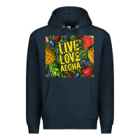 Navy live love aloha Premium Hoodie - TumblerDesignByShophia