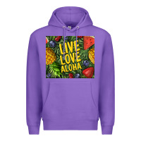 Purple live love aloha Premium Hoodie - TumblerDesignByShophia