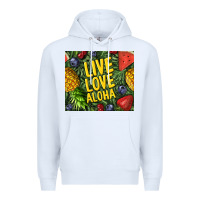 White live love aloha Premium Hoodie - TumblerDesignByShophia