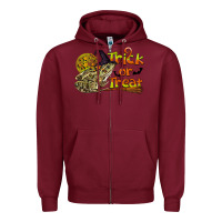 Burgundy Trick Or Treat With Frog Zipper Hoodie - LillyAllenDesigns