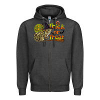 Charcoal Heather Trick Or Treat With Frog Zipper Hoodie - LillyAllenDesigns