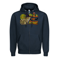 Navy Trick Or Treat With Frog Zipper Hoodie - LillyAllenDesigns