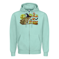 Seafoam Trick Or Treat With Frog Zipper Hoodie - LillyAllenDesigns