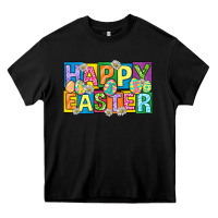 Black happy easter with eggs Heavy Core Tee - Neo Western