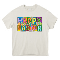 Cream happy easter with eggs Heavy Core Tee - Neo Western