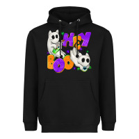 Black Hey Boo with Ghost Cats Heavyweight Hoodie - texasbilliewilder