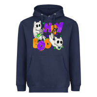 Navy Hey Boo with Ghost Cats Heavyweight Hoodie - texasbilliewilder