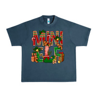Midnight Navy Christmas mini Elf Urban Heavy Tee - NancyCooperArtShop