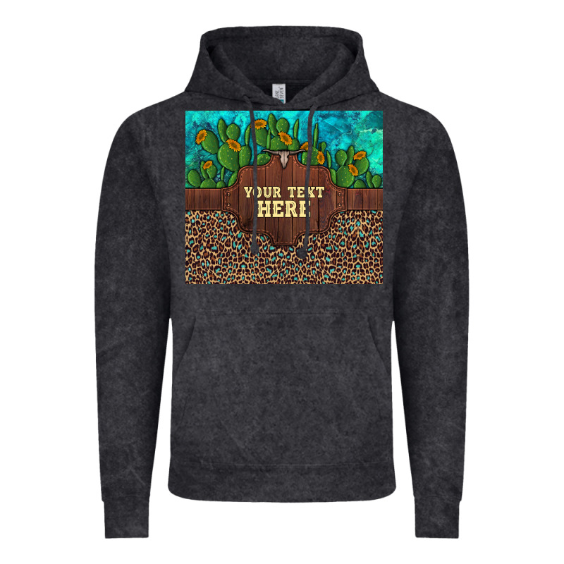 Preview Custom Cactus And Sunflowers Leopard Turquoise Vintage Hoodie by Artiststas | Teevron