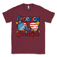 Burgundy america the beautiful Classic Tee - MaliasSmallBusiness