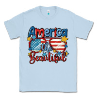 Dusty Blue america the beautiful Classic Tee - MaliasSmallBusiness