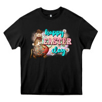 Black Happy Easter Day rodeo Easter Day Heavy Core Tee - CowGirlArtShop