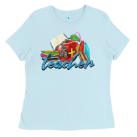 Baby Blue a  teacher Ladies Tee - Zillion Design Studio