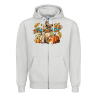 Dove Grey Hello Autumn With Chihuahua Dog Zipper Hoodie - LillyAllenDesigns